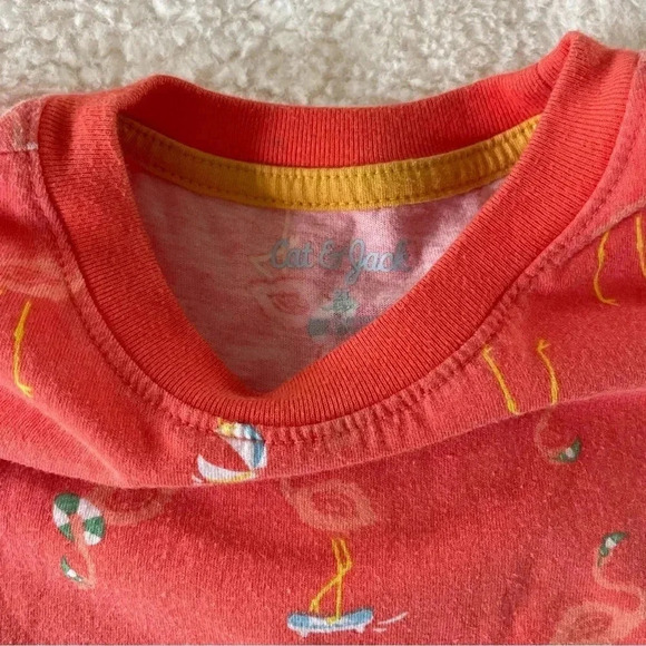 Cat & Jack 2T flamingo short sleeve shirt - Picture 4 of 4